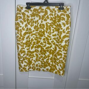 LOFT Yellow Gold Pencil Skirt Knee-Length Casual size 12 (m1)